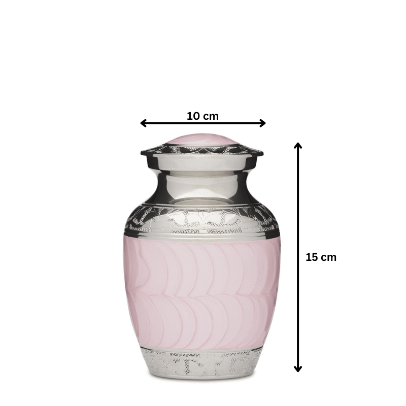 Pink Enamel & Nickel - 6" Medium - PREMIUM URNS