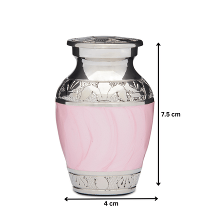 Pink Enamel & Nickel Keepsake - PREMIUM URNS