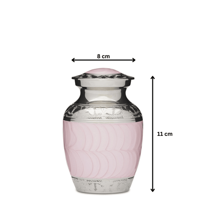 Pink Enamel & Nickel Urn - 4" - PREMIUM URNS