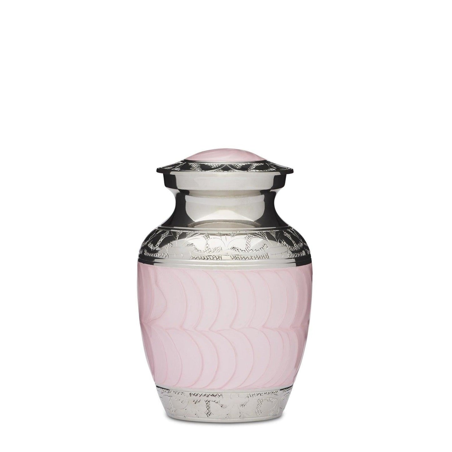 Pink Enamel & Nickel Urn - 4" - PREMIUM URNS