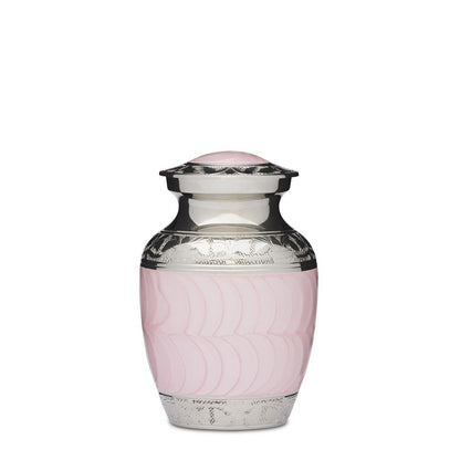 Pink Enamel & Nickel Urn - 4" - PREMIUM URNS