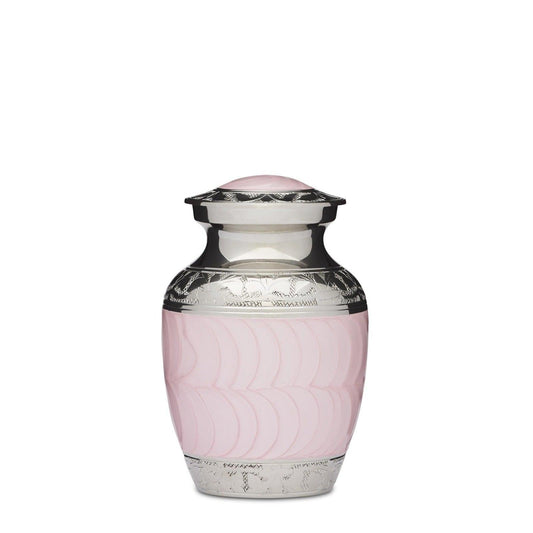 Pink Enamel & Nickel Urn - 4" - PREMIUM URNS