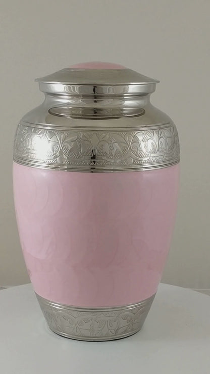 Pink and Silver Adult Urn
