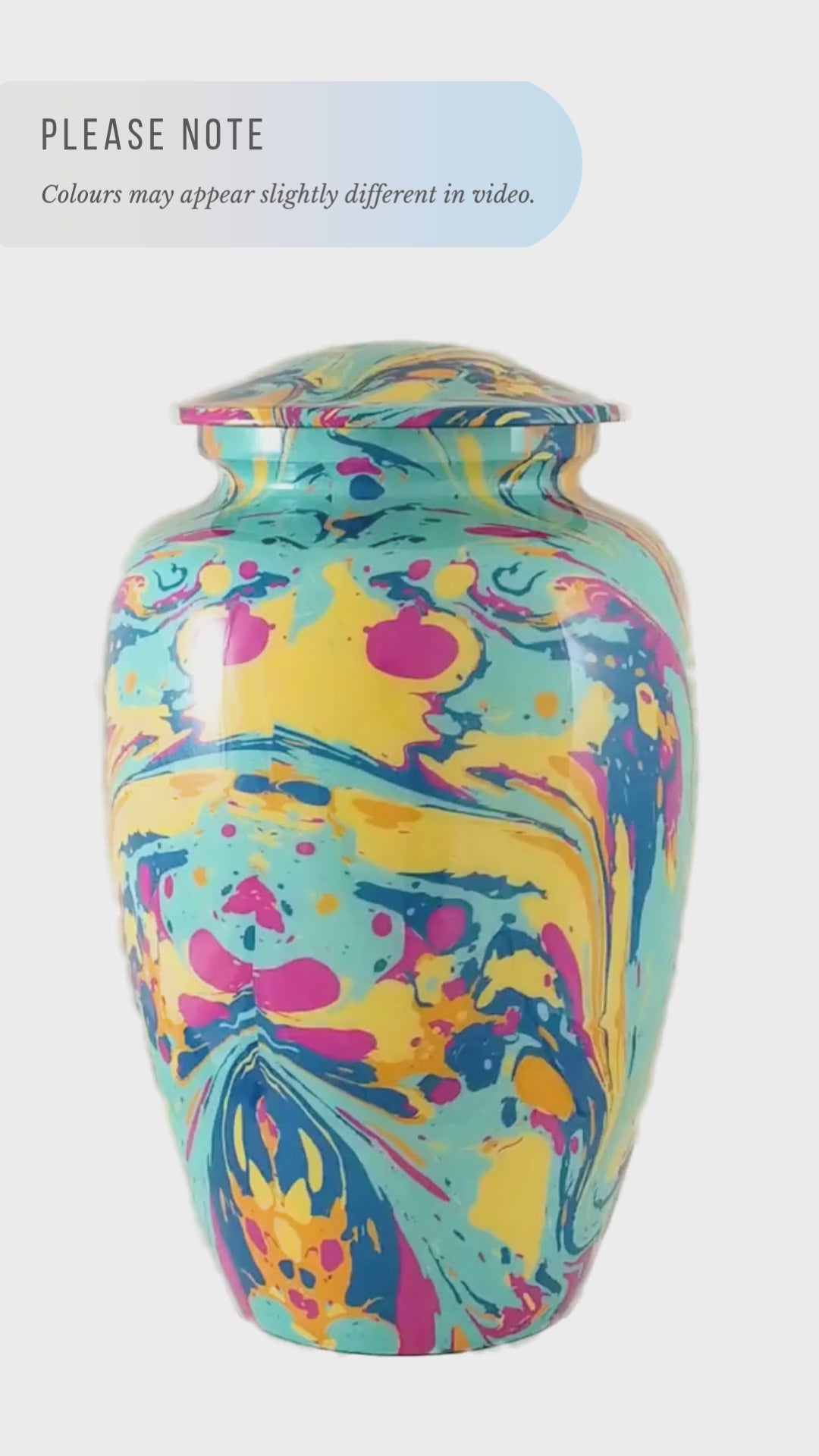 modern colourful cremation urn