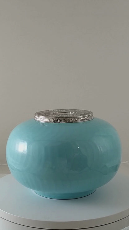 Blue and Silver Candle Urn - Adult