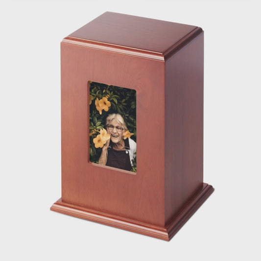 Mantle Photo Urn - Rose Wood