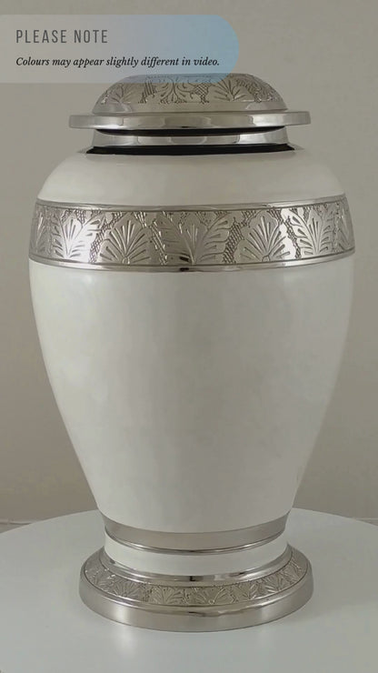 Embassy Silver and White Urn