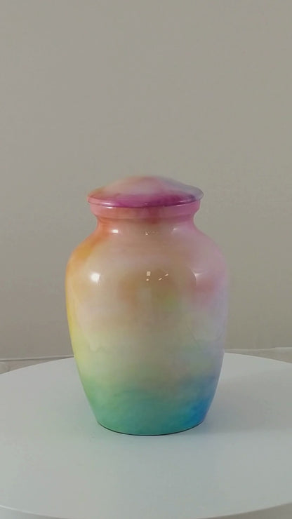 Rainbow Watercolour Medium Alloy Urn