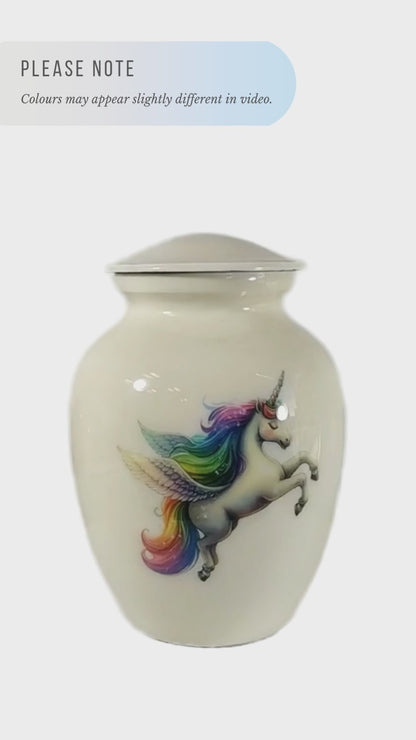 Prancing Unicorn Medium Alloy Urn