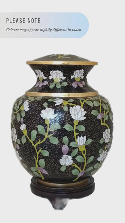 Cloisonne cremation urn