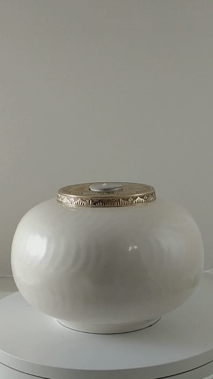 White and Gold Candle Urn - Adult