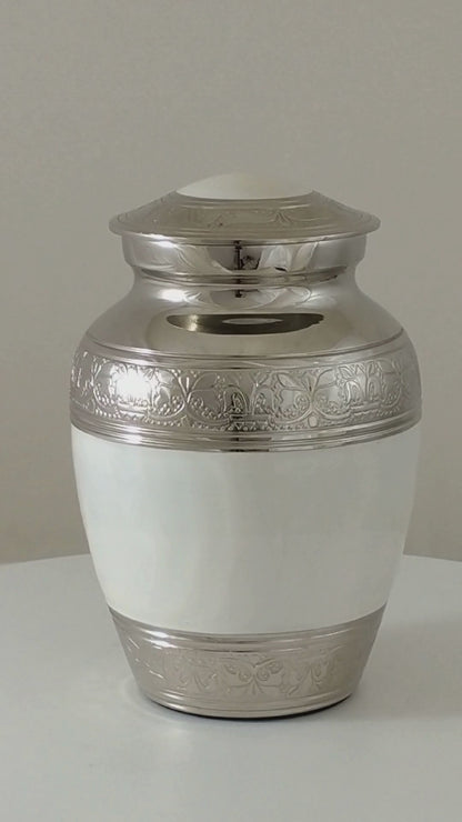 White Enamel & Nickel - 6" Medium
