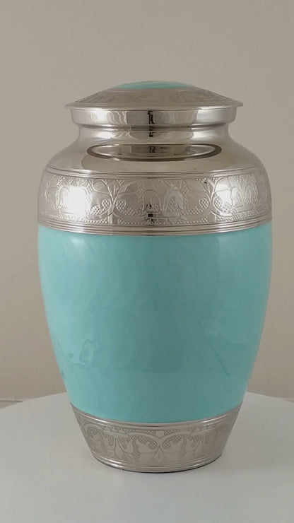 Blue and Silver Adult Urn