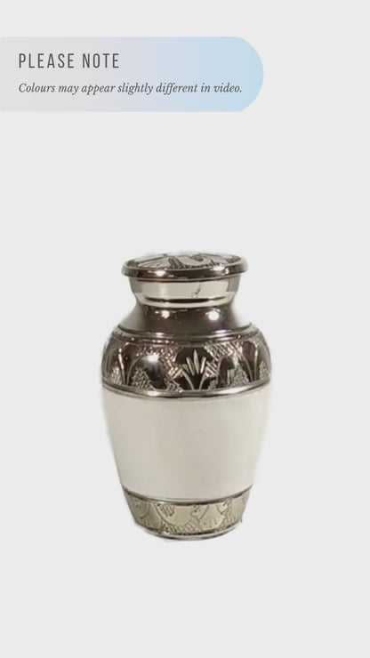 White Enamel & Silver Keepsake