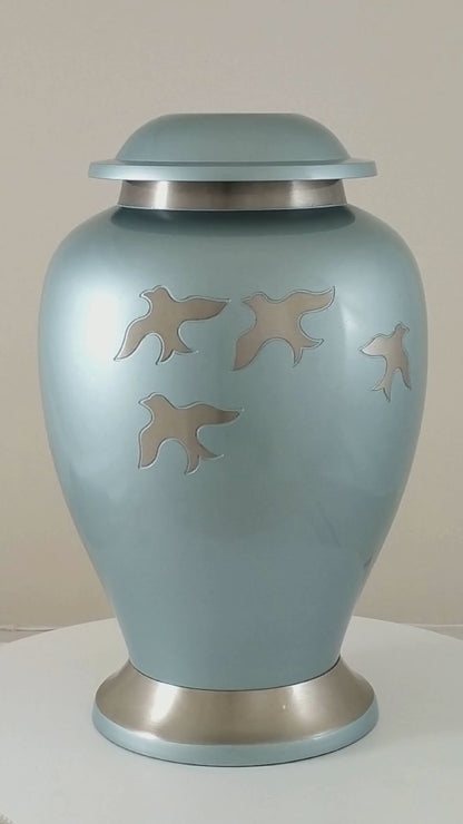 Silver Birds Adult Urn