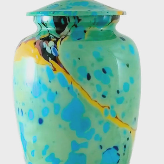 modern green cremation urn