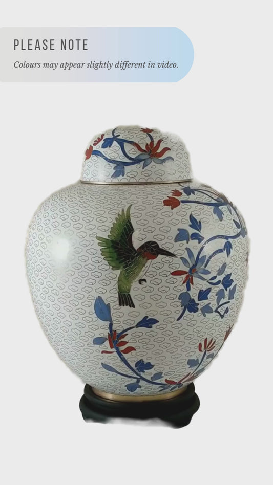 Hummingbird Cloisonne Adult Urn
