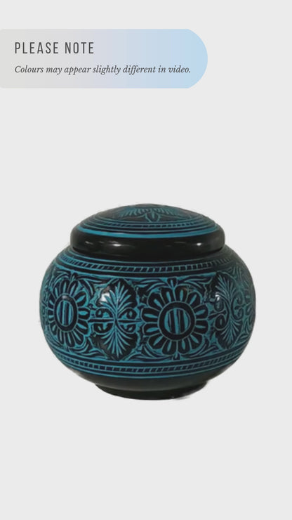 Black with Blue Floral Medium