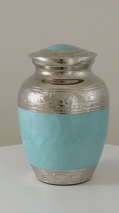 Blue Enamel & Nickel - 6"