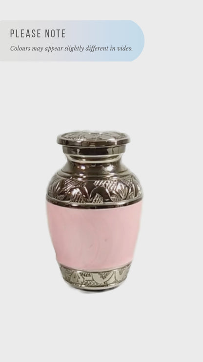Pink Enamel & Nickel Keepsake