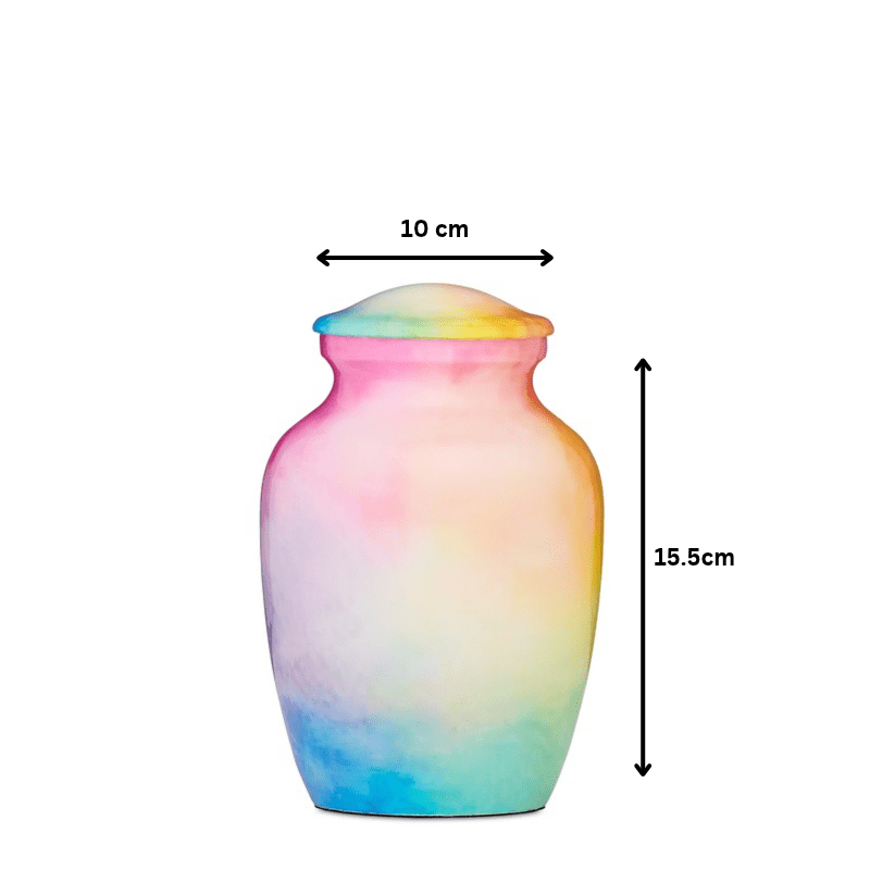 Rainbow Watercolour Medium Alloy Urn - PREMIUM URNS