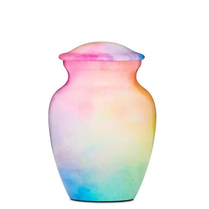 Rainbow Watercolour Small Alloy Urn - PREMIUM URNS