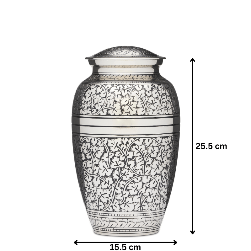 Silver Acorn Leaf Urn - Adult - PREMIUM URNS