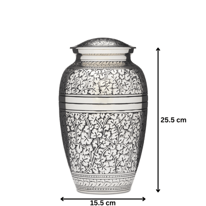 Silver Acorn Leaf Urn - Adult - PREMIUM URNS