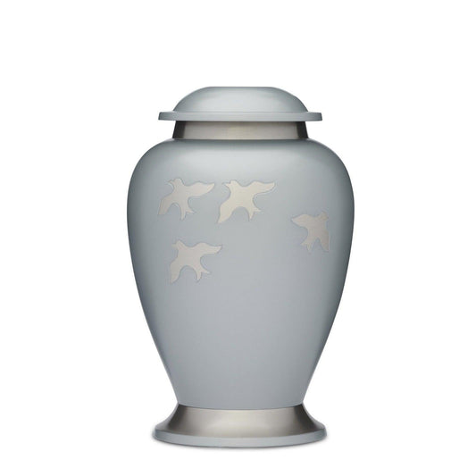 Silver Birds Adult Urn - PREMIUM URNS