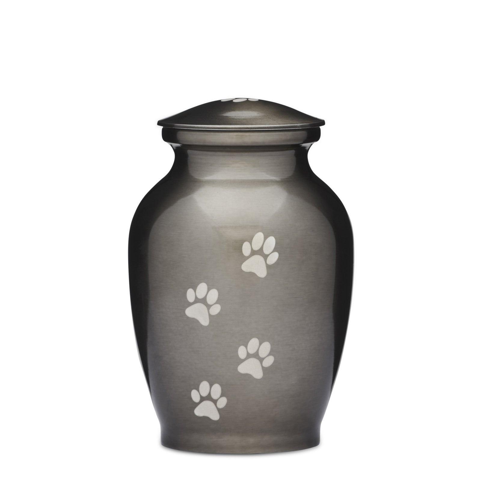 Silver Paws Alloy Urn - 7" - PREMIUM URNS