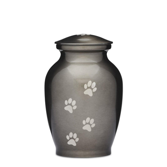 Silver Paws Alloy Urn - 7" - PREMIUM URNS