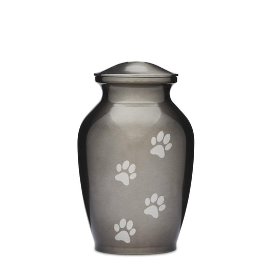 Silver Paws Alloy Urn - 8" - PREMIUM URNS