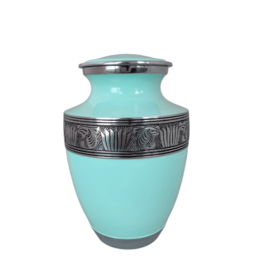 Soft Blue Alloy Urn - PREMIUM URNS