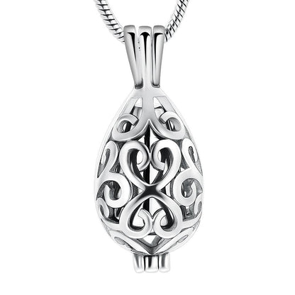 Tear Drop Urn Pendant Silver Tone - PREMIUM URNS
