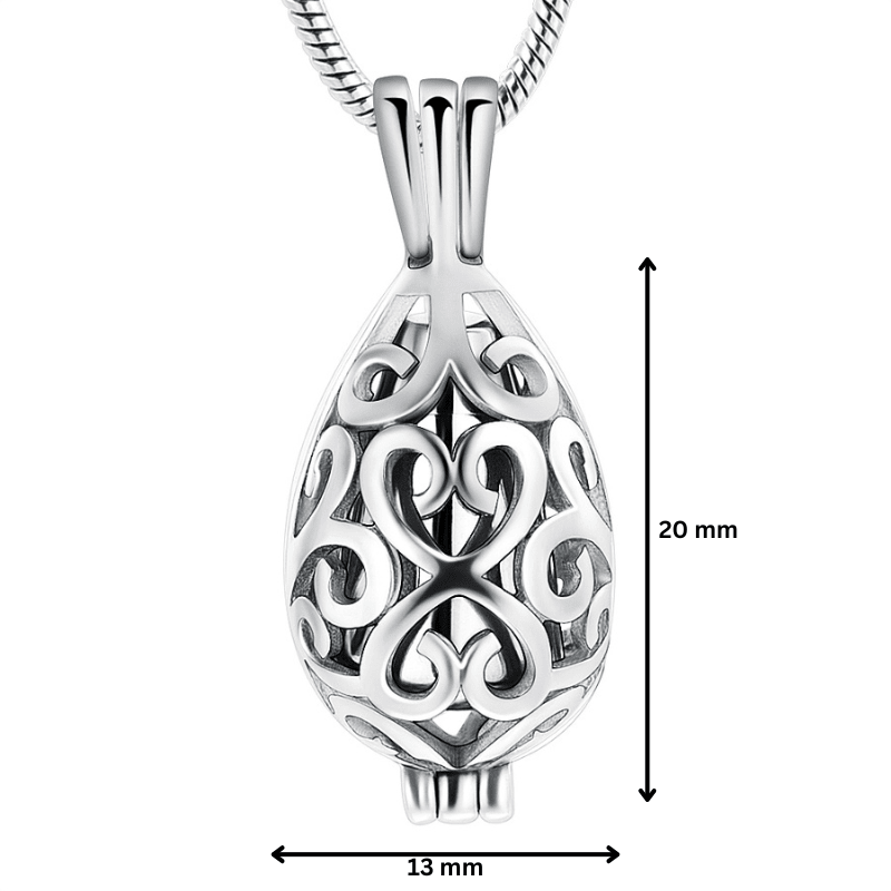 Tear Drop Urn Pendant Silver Tone - PREMIUM URNS