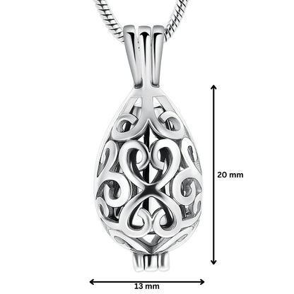 Tear Drop Urn Pendant Silver Tone - PREMIUM URNS