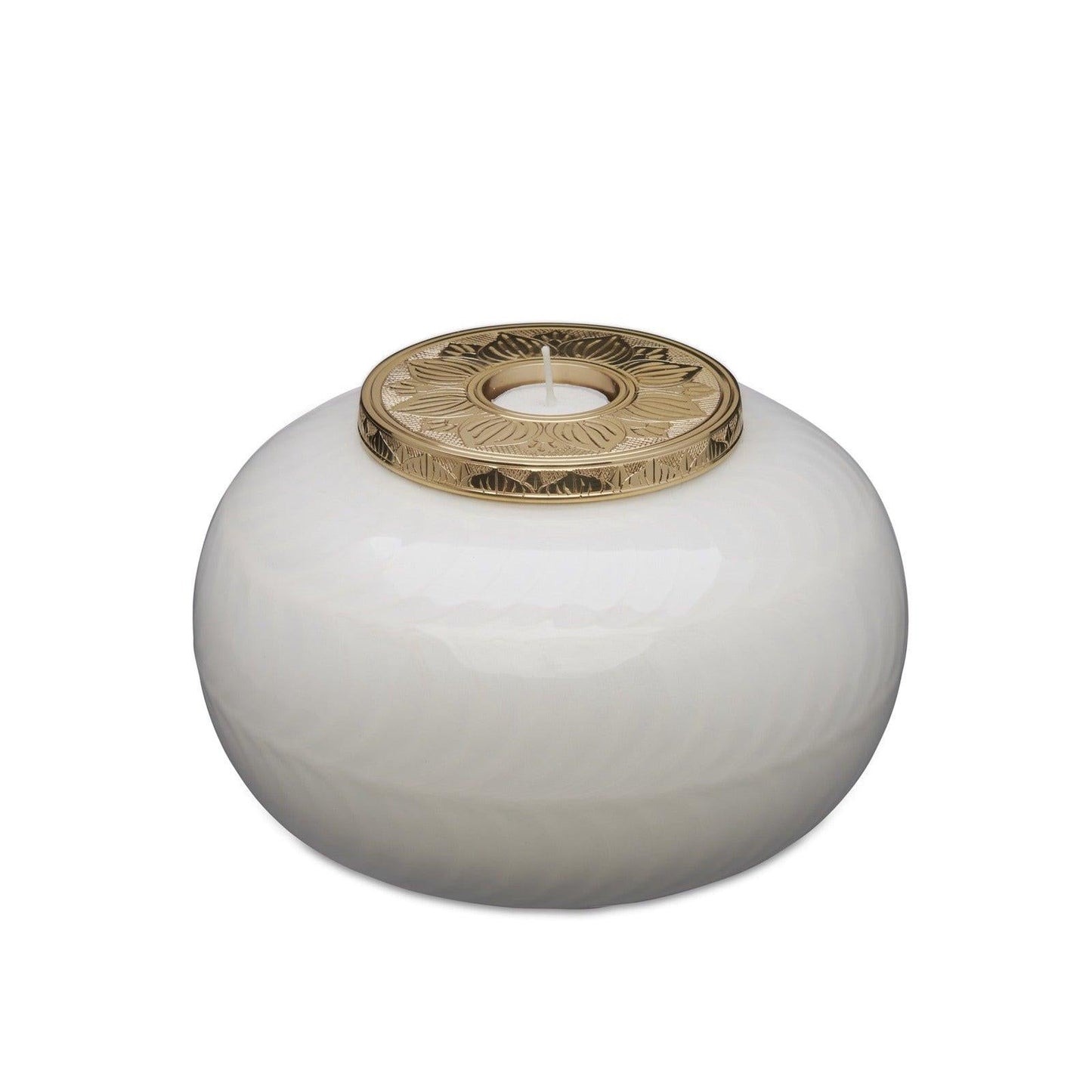 White and Gold Candle Urn - Adult - PREMIUM URNS