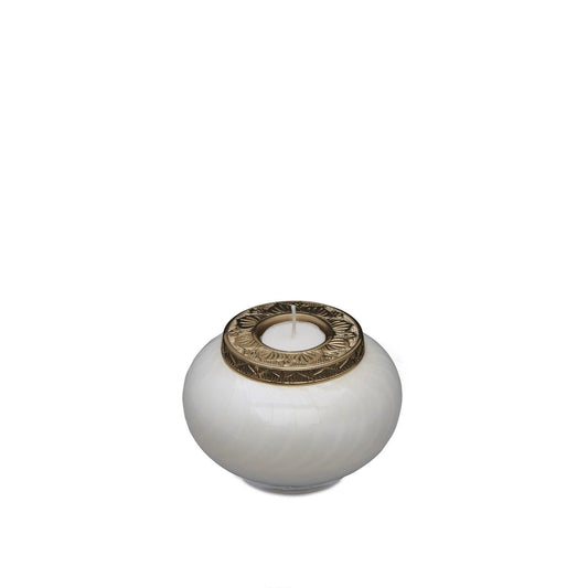 White and Gold Candle Urn - Keepsake - PREMIUM URNS