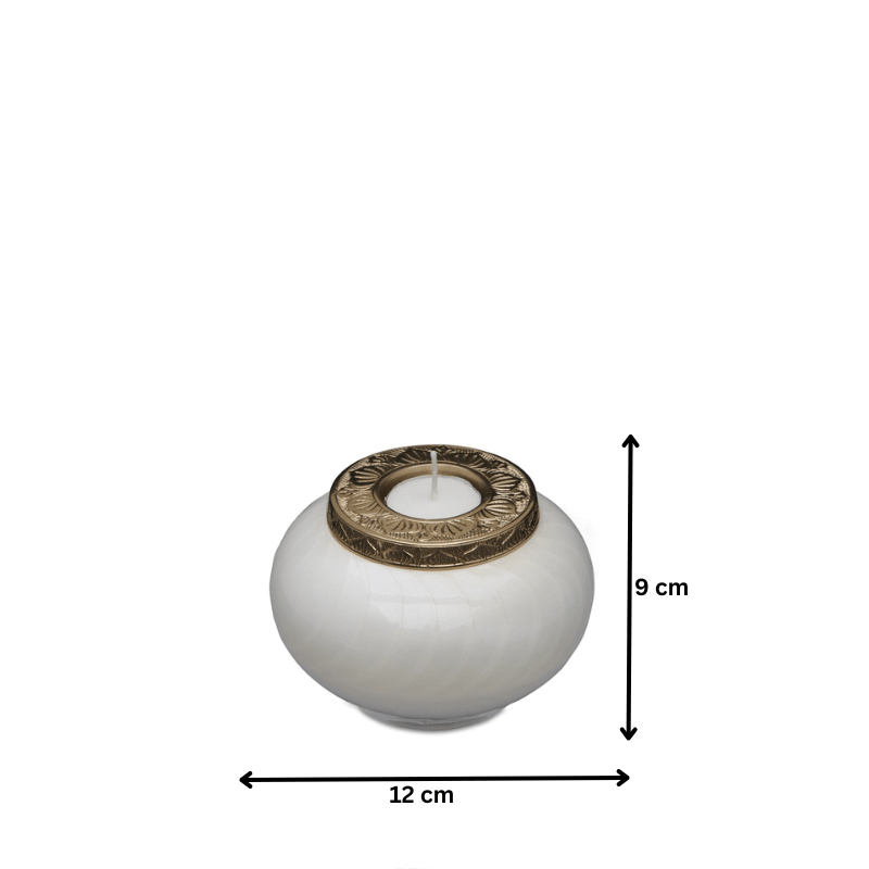 White and Gold Candle Urn - Keepsake - PREMIUM URNS