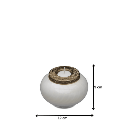 White and Gold Candle Urn - Keepsake - PREMIUM URNS