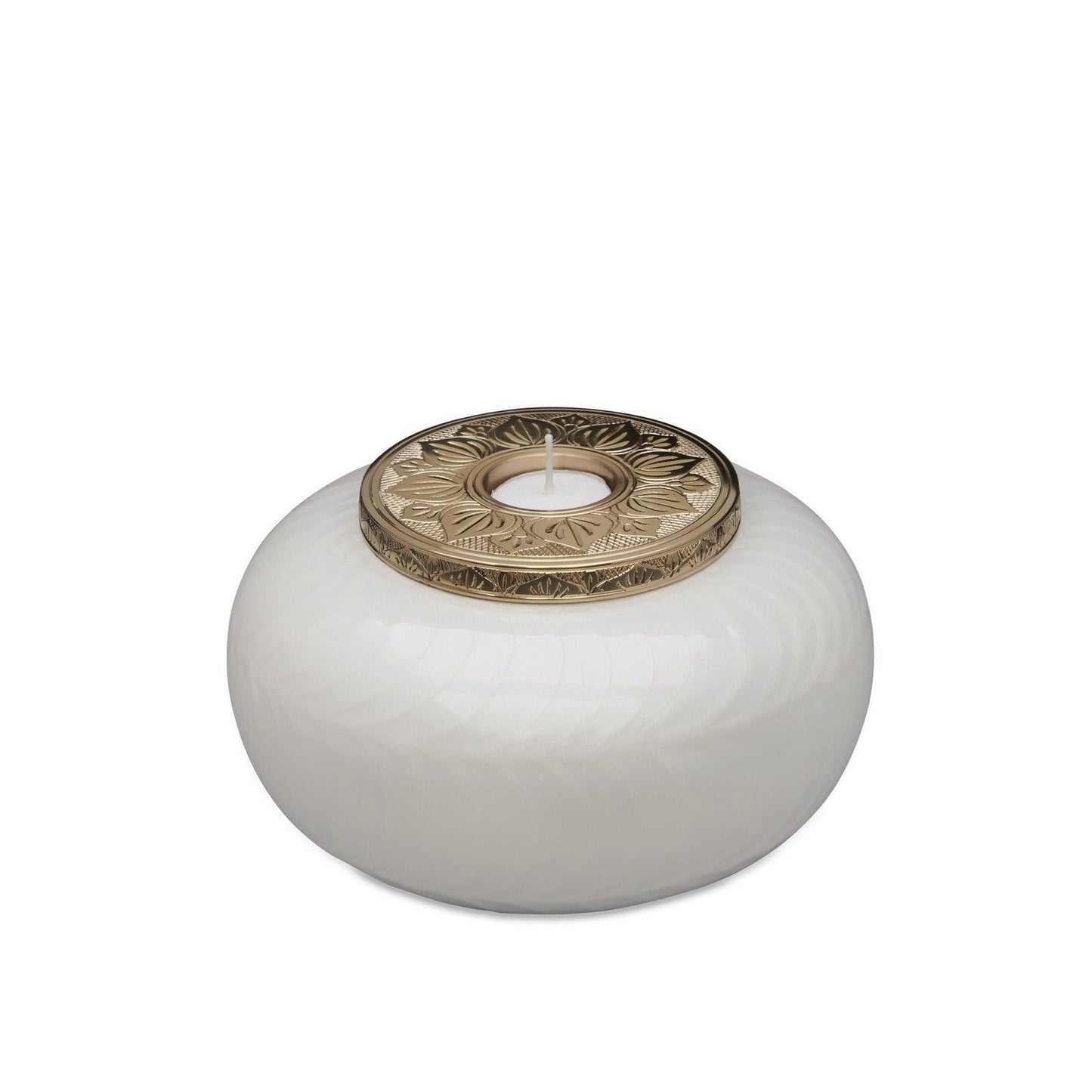 White and Gold Candle Urn - Medium - PREMIUM URNS