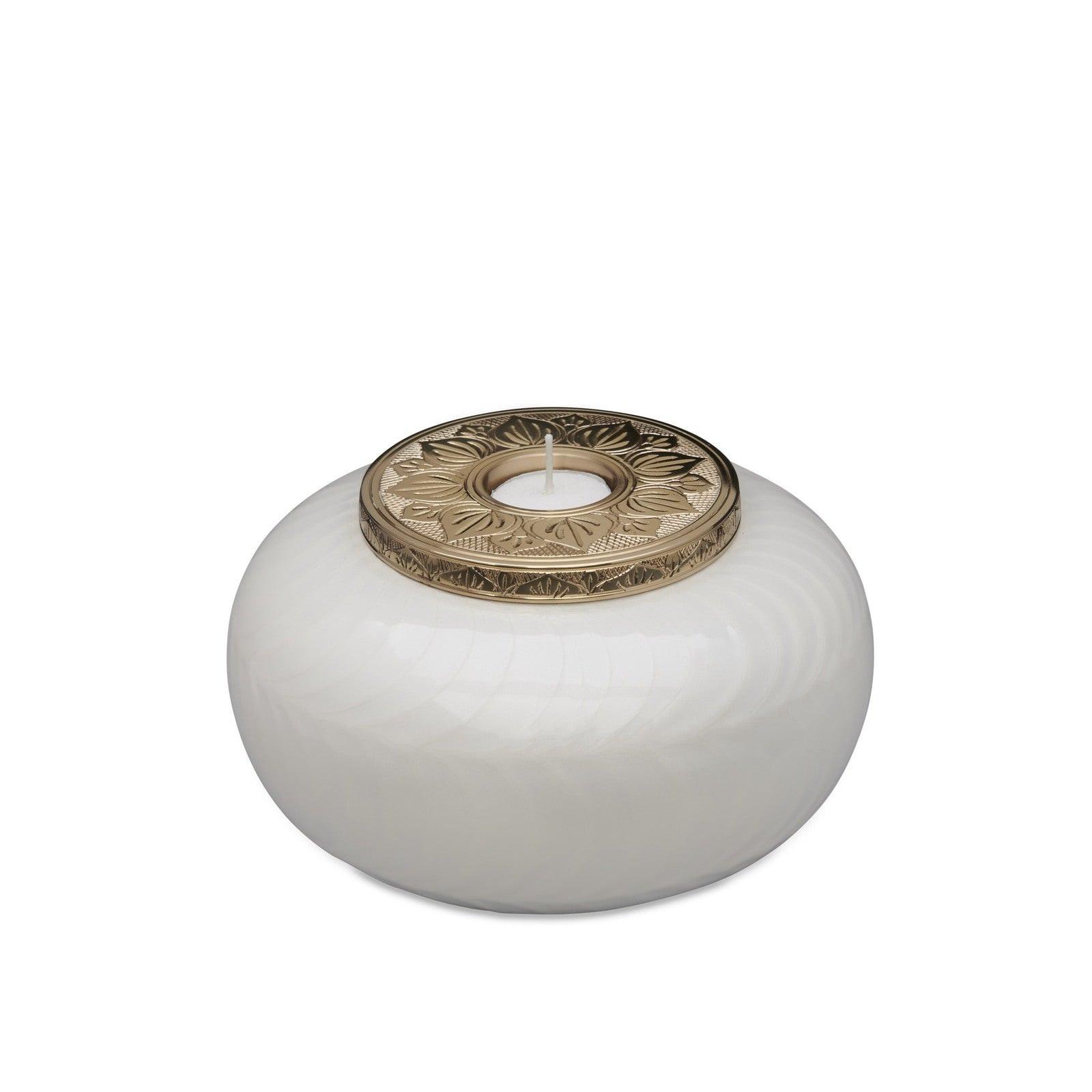 White and Gold Candle Urn - Medium - PREMIUM URNS