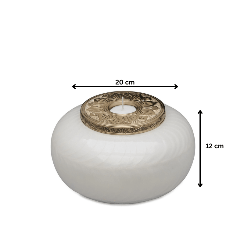 White and Gold Candle Urn - Medium - PREMIUM URNS