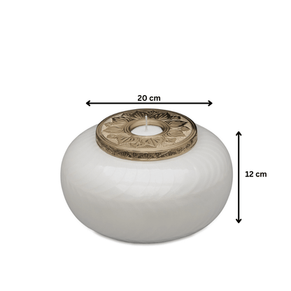 White and Gold Candle Urn - Medium - PREMIUM URNS