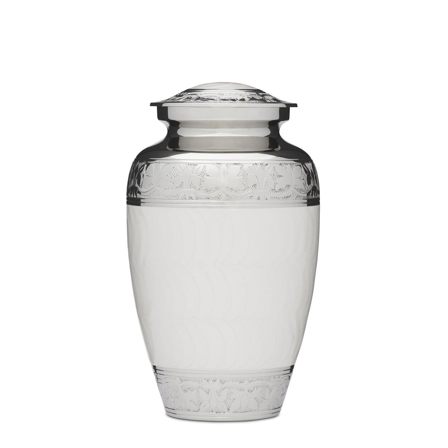 White Enamel & Nickel Adult - PREMIUM URNS