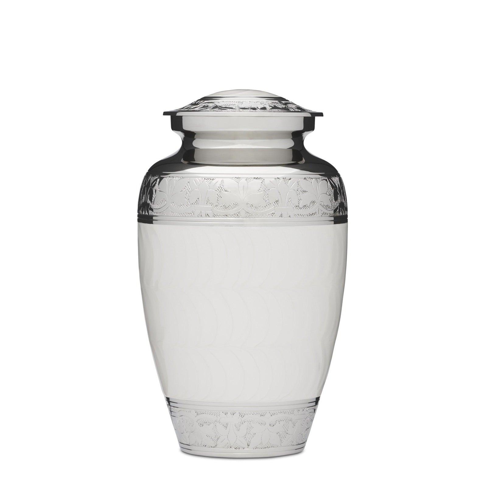 White Enamel & Nickel Adult - PREMIUM URNS