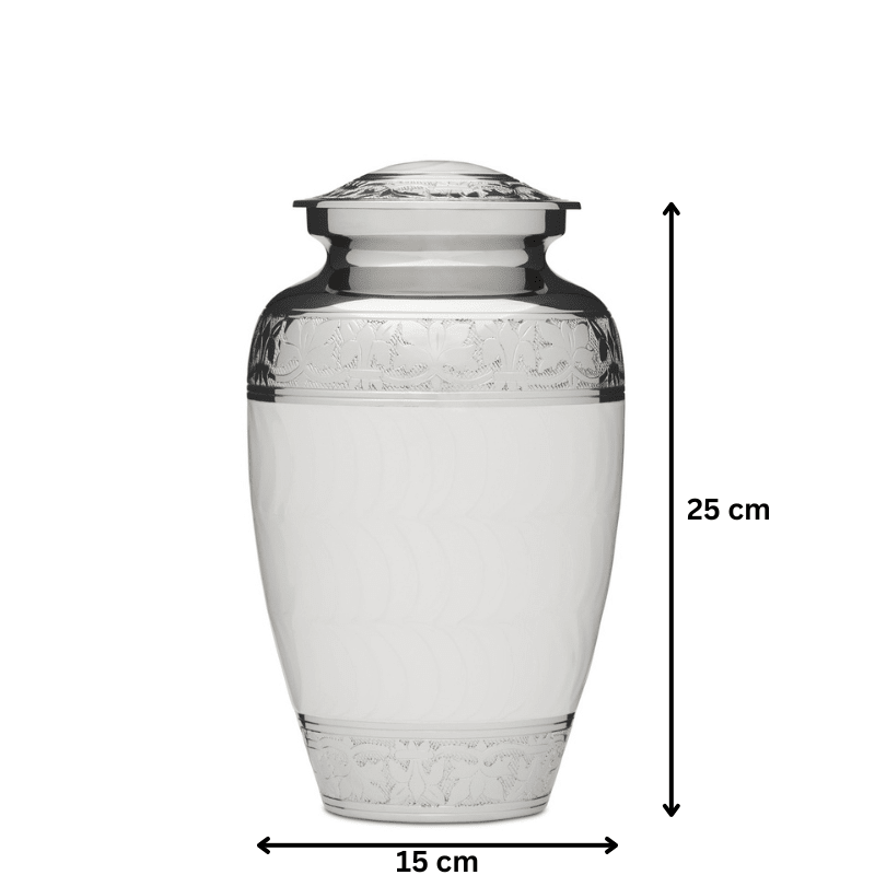 White Enamel & Nickel Adult - PREMIUM URNS