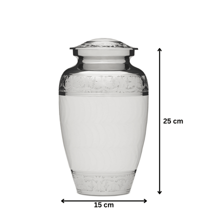 White Enamel & Nickel Adult - PREMIUM URNS