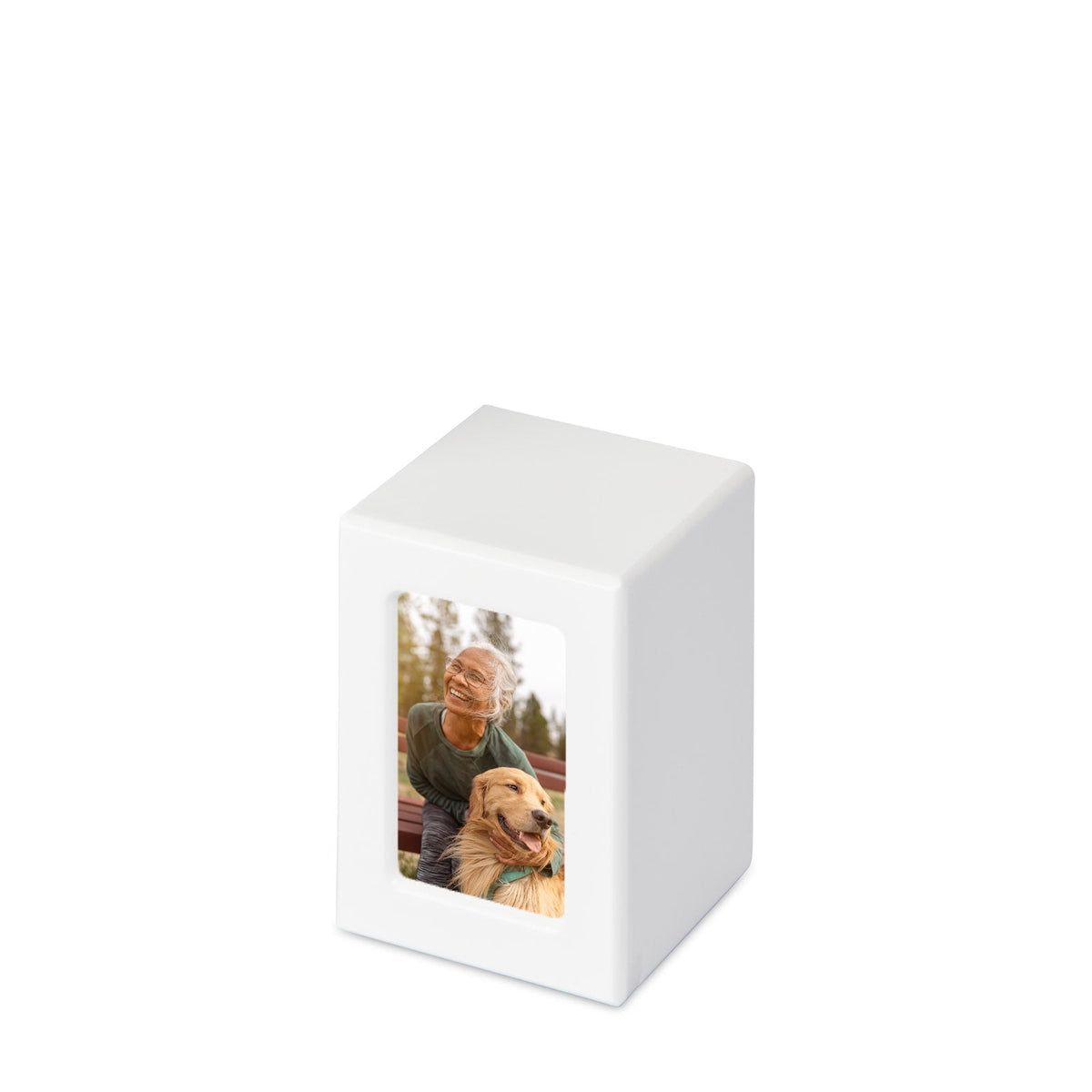 White Photo Urn - Small - PREMIUM URNS